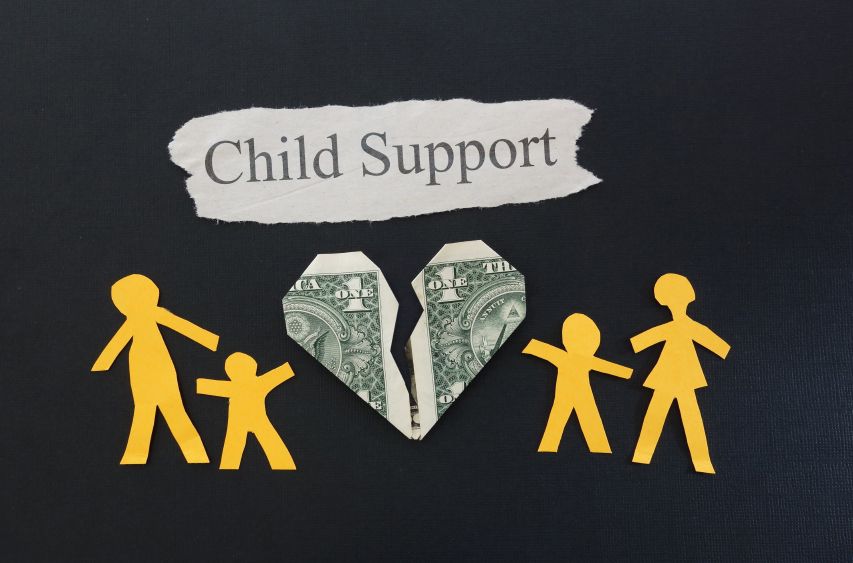 A piece of paper with the word child support on it