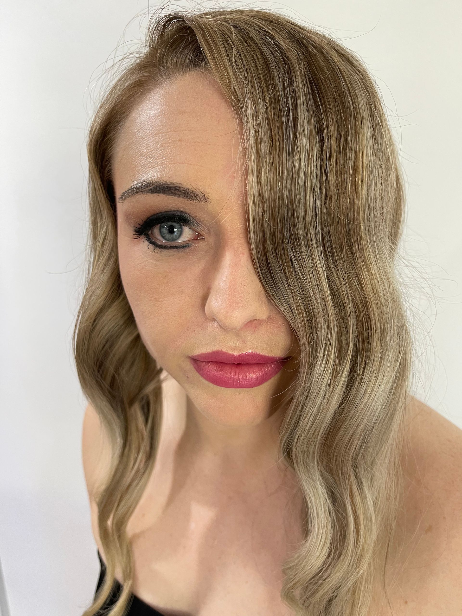 A Woman With Long Blonde Hair is with Lipstick— Azure Hair in South Mackay, QLD