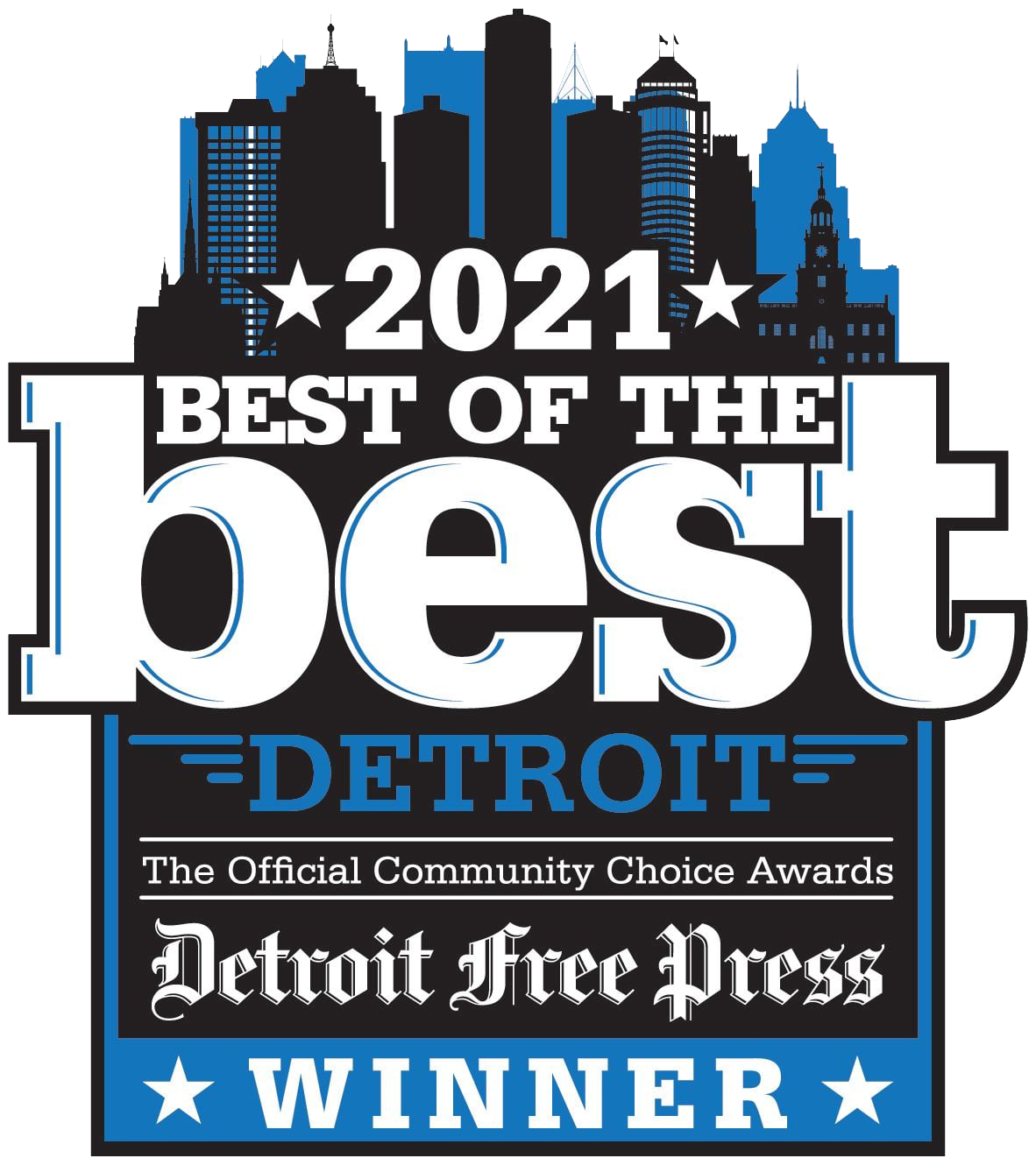 A logo for the best of the best detroit community choice awards