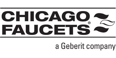 The logo for chicago faucets is a geberit company.