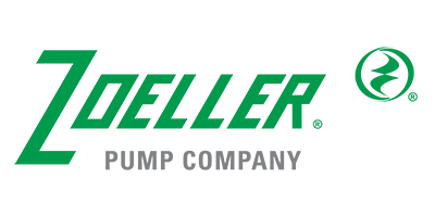 A green and white logo for zoeller pump company