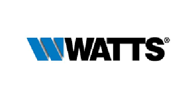 The watts logo is blue and black on a white background.