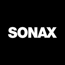 SONAX logo in white text on a black background.