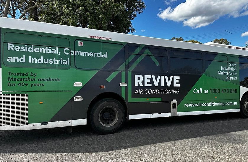A Green and Black Company Vehicle — Revive Air Conditioning in Campbelltown, NSW