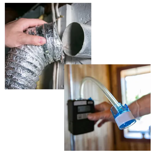 Climate Crew Heating Cooling LLC - A man is cleaning an air vent with a brush and a hose.