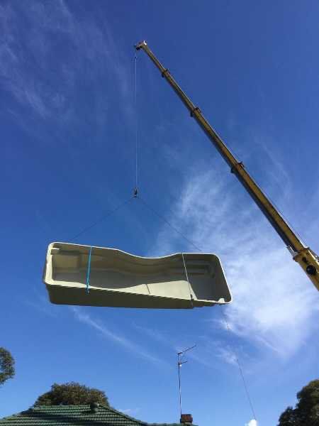 Pool Installation Via Crane — Pool and Landscaping in Dubbo, NSW