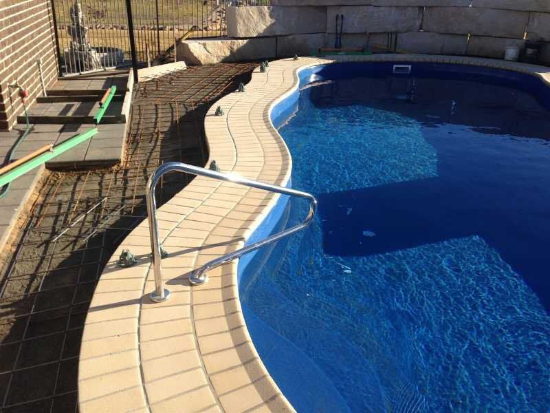 Tiled Pool With Handrail — Pool and Landscaping in Dubbo, NSW