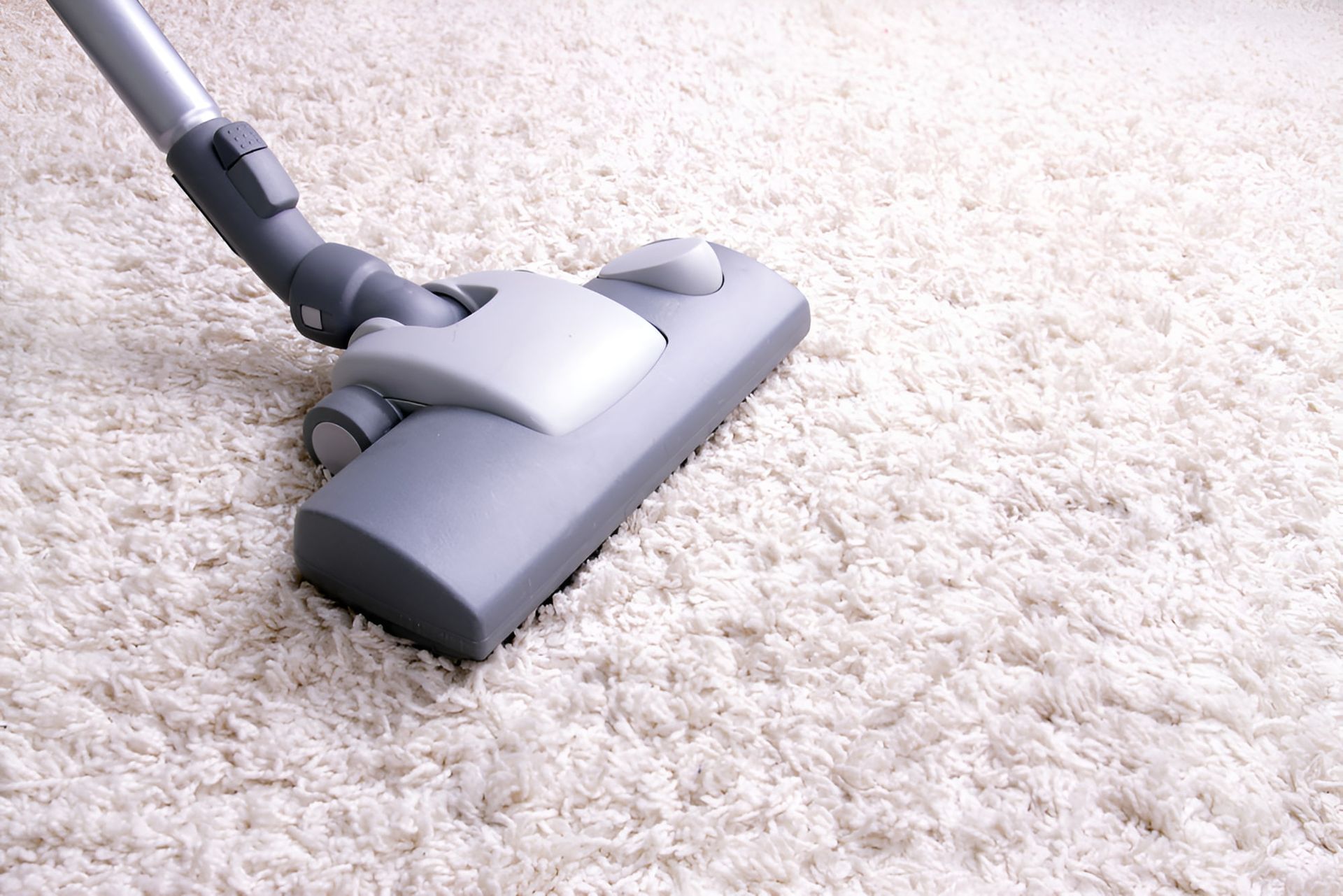A Person is Using a Vacuum Cleaner to Clean a Carpet in a Living Room — First Choice Cleaning Services in Wodonga, VIC