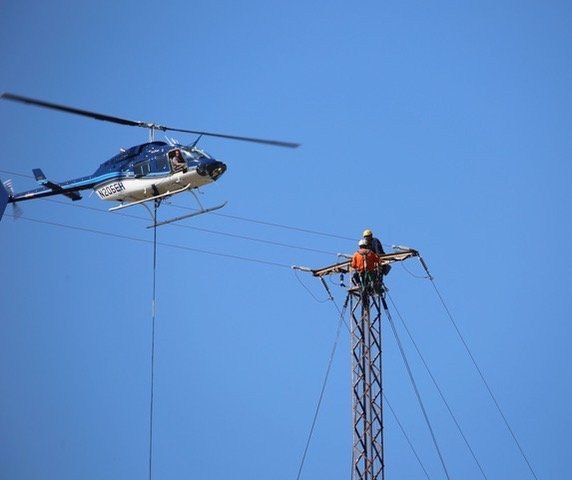 Helicopter Inspecting Electric Cables — Sacramento, CA — Sacramento Executive Helicopters