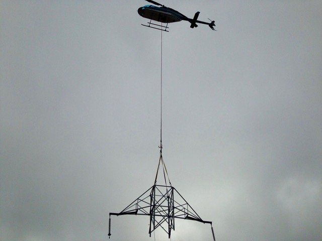 Helicopter Lifting Tower — Sacramento, CA — Sacramento Executive Helicopters