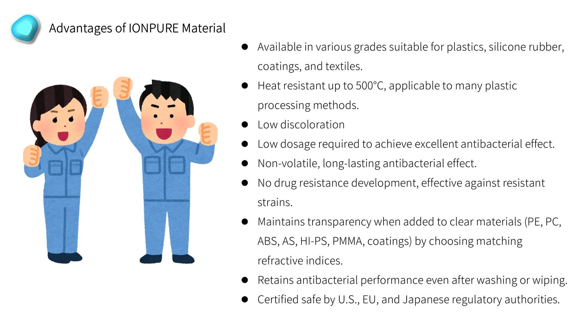 Ishizuka Glass | Ishizuka Glass antimicrobial agent | Inorganic antimicrobial agent | Silver ion antimicrobial agent | Zinc oxide antimicrobial agent | Nano silver antimicrobial agent | Nano zinc antimicrobial agent | Zinc ion antimicrobial agent | Nano copper antimicrobial agent | Copper ion antimicrobial agent | Formaldehyde remover | Anti-mite agent