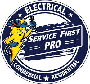 A logo for service first pro electrical