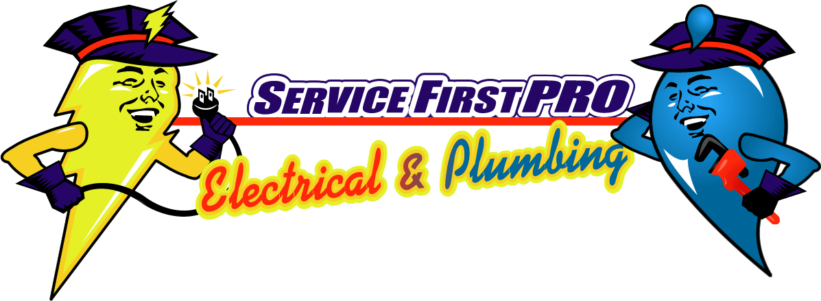 logo for service first pro electrical and plumbing in texarkana