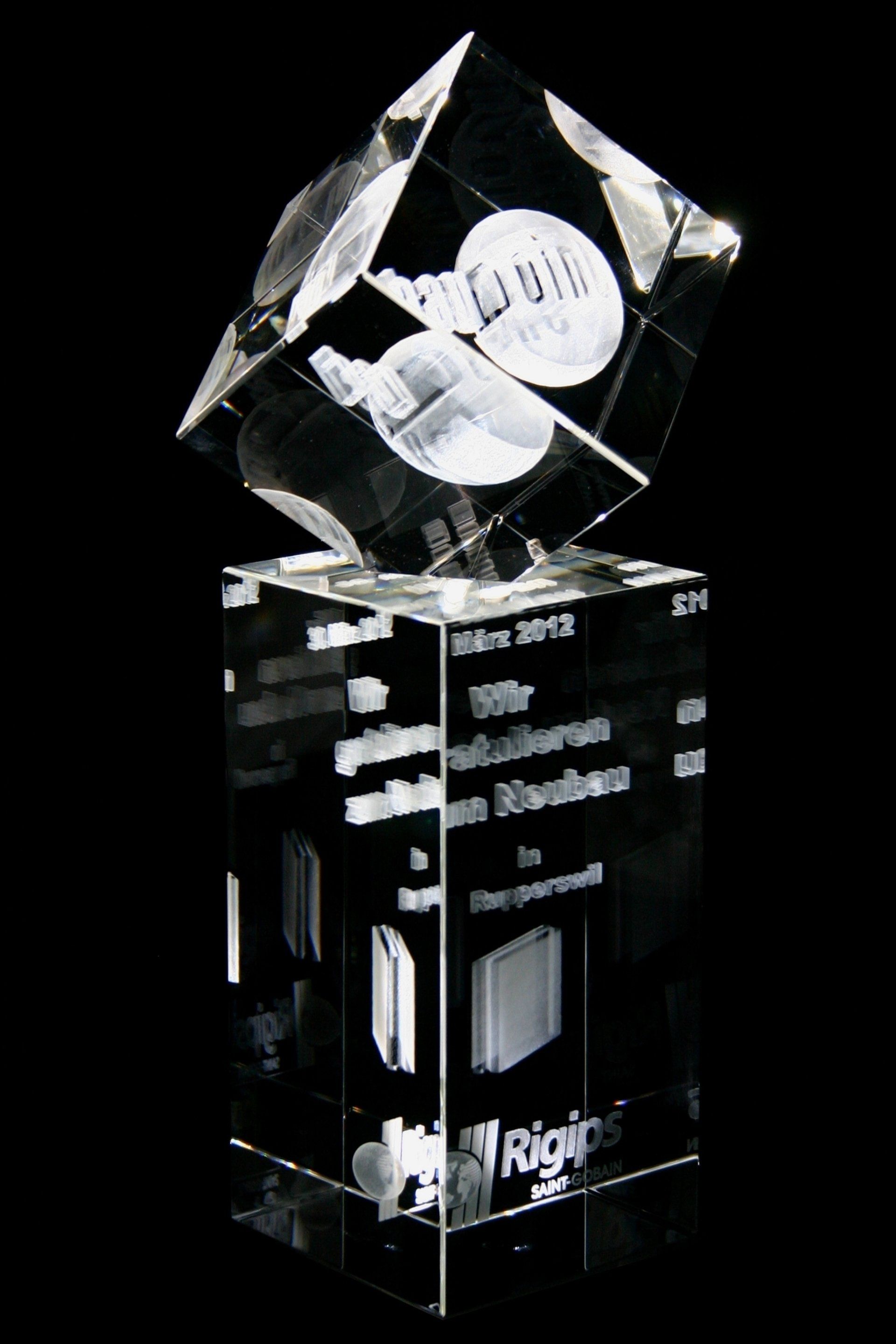 3D Lasergravuren BauPoint Rigips Glas Geschenk 