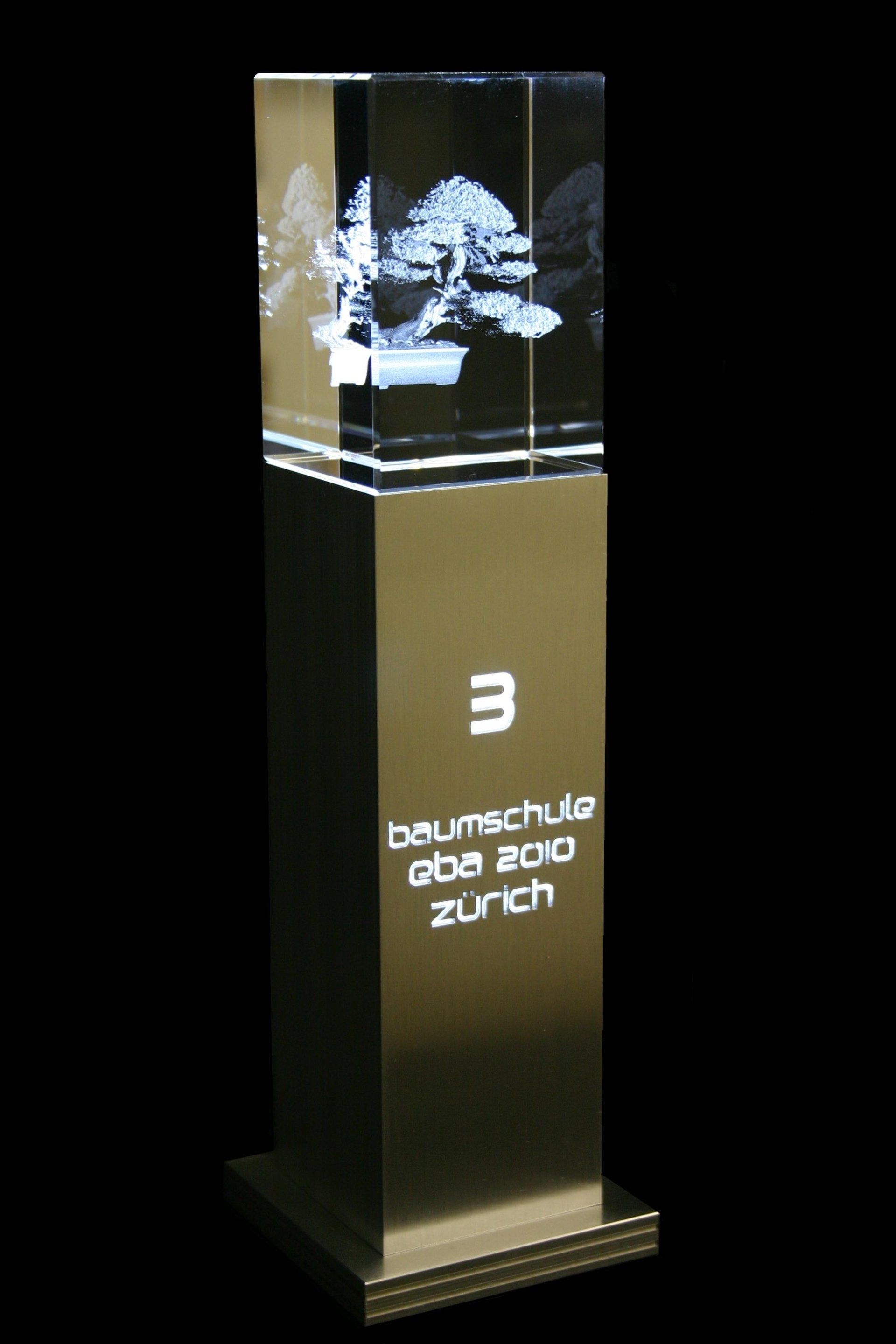 3D Lasergravuren Bonsai Pokal Baumschule Zürich 