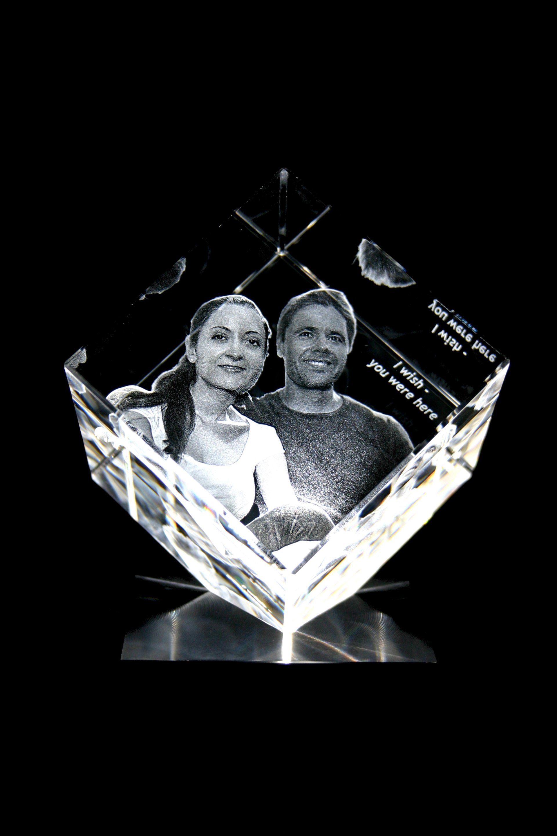 3D Lasergravuren Glas Geschenk Idee