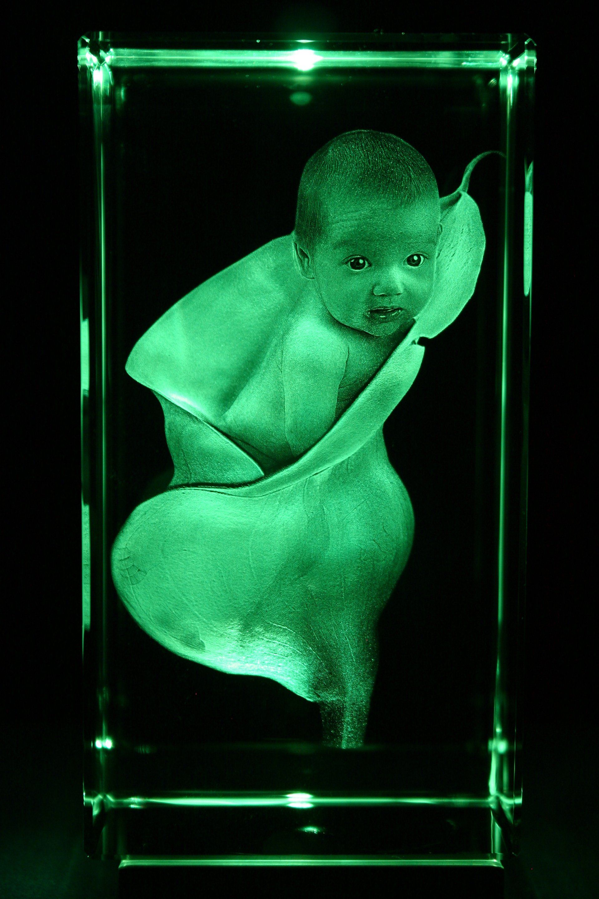 3D Lasergravur mit Kind eingraviert