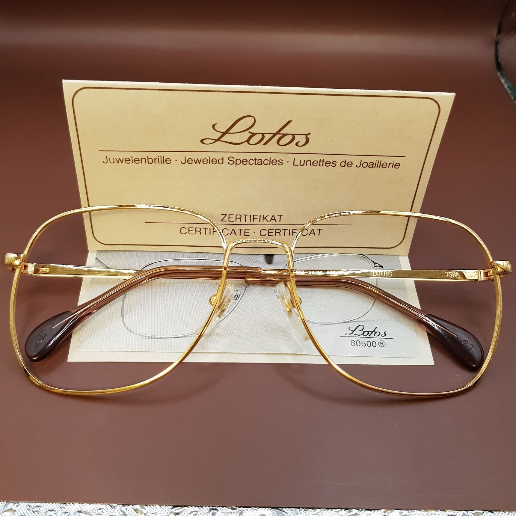 LOTOS Goldbrille 750er Echtgold 