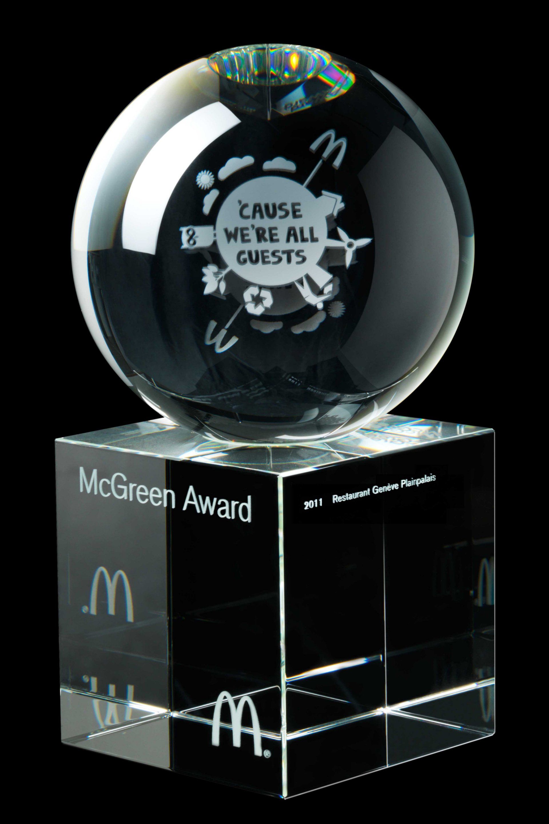 3D Lasergravuren McDonalds Green Award