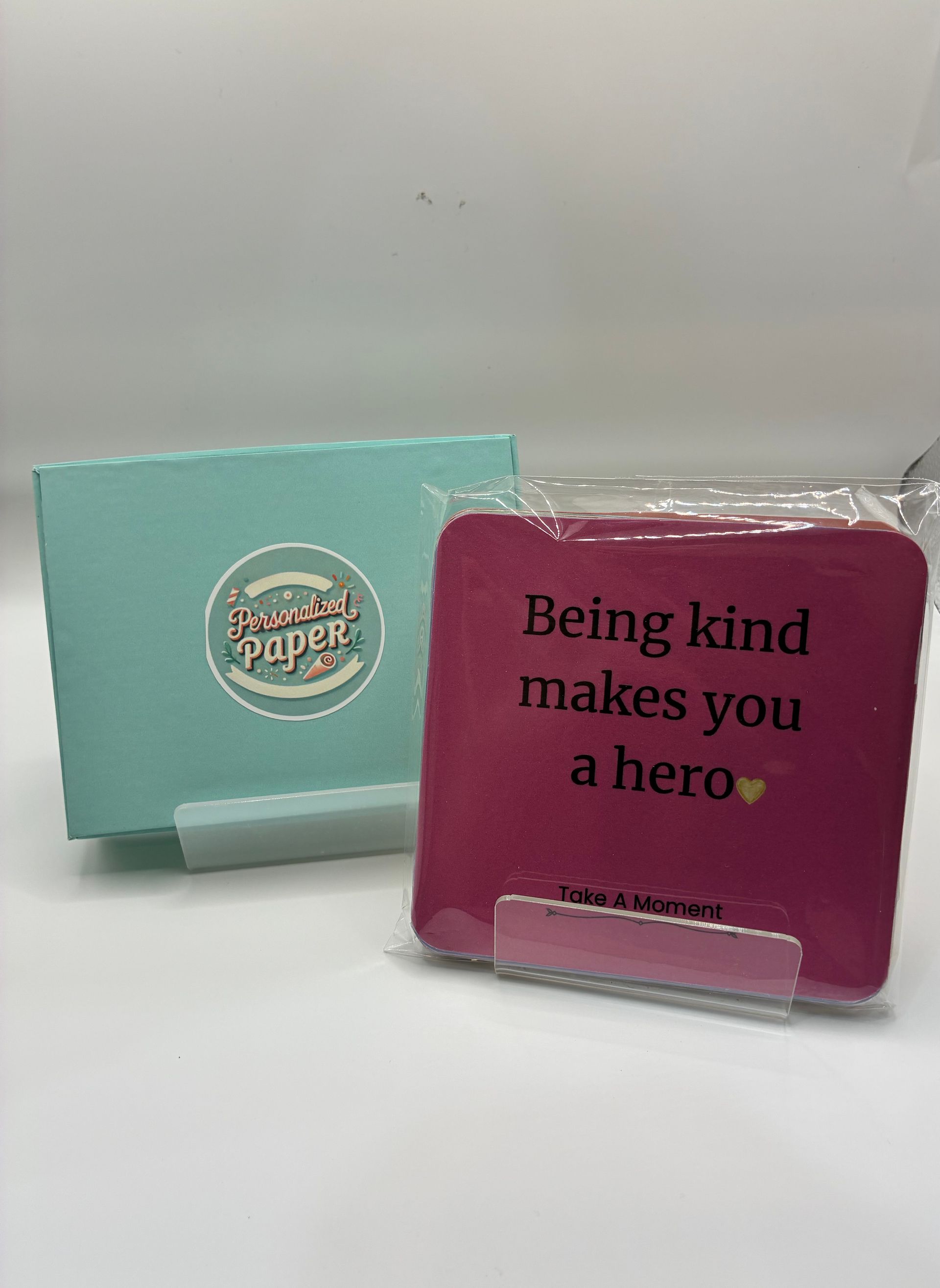 Little Hearts Motivational Card Set – 30 Daily Affirmations with Display Easel