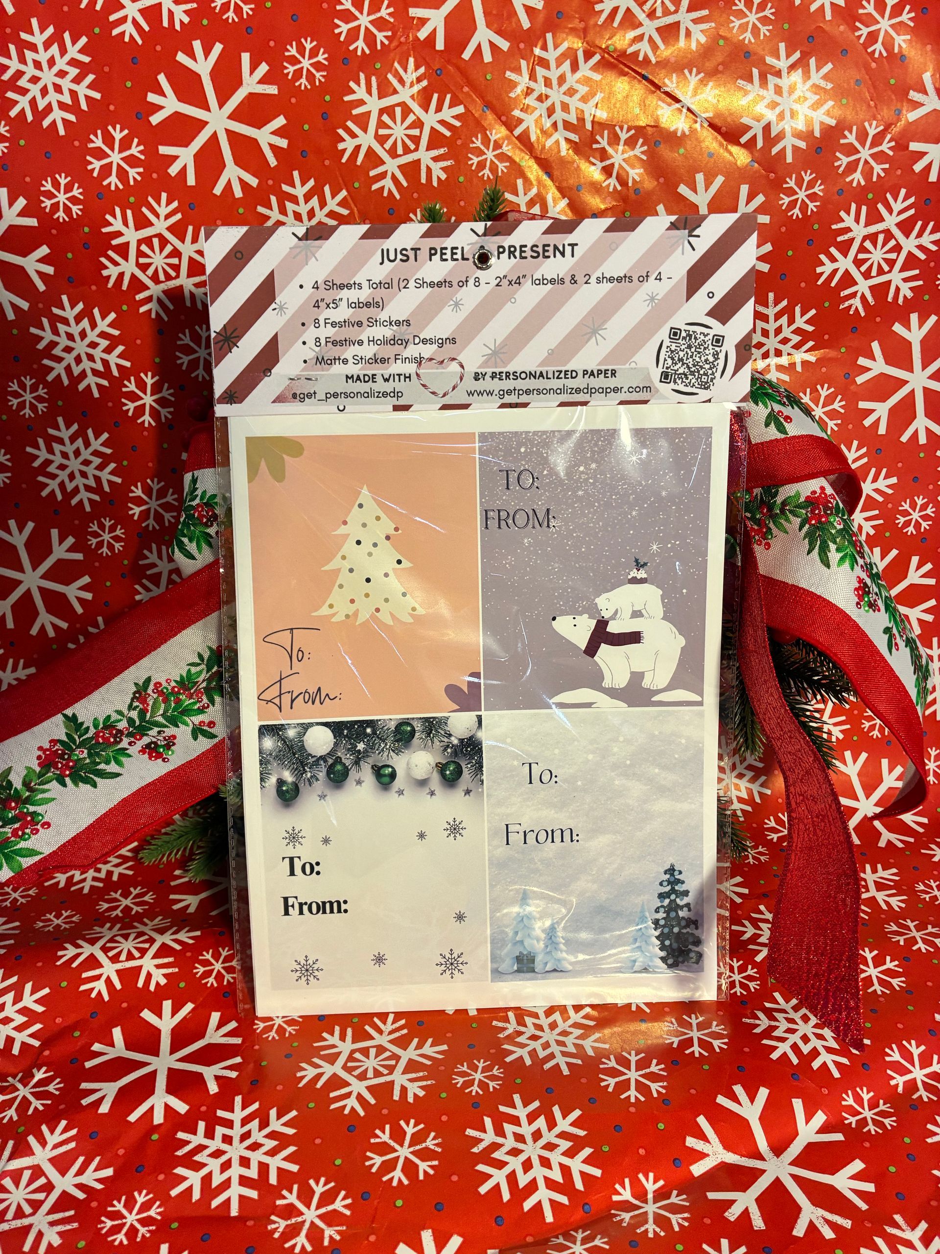 Holiday Gift Sticker Tag Set – 24 pack