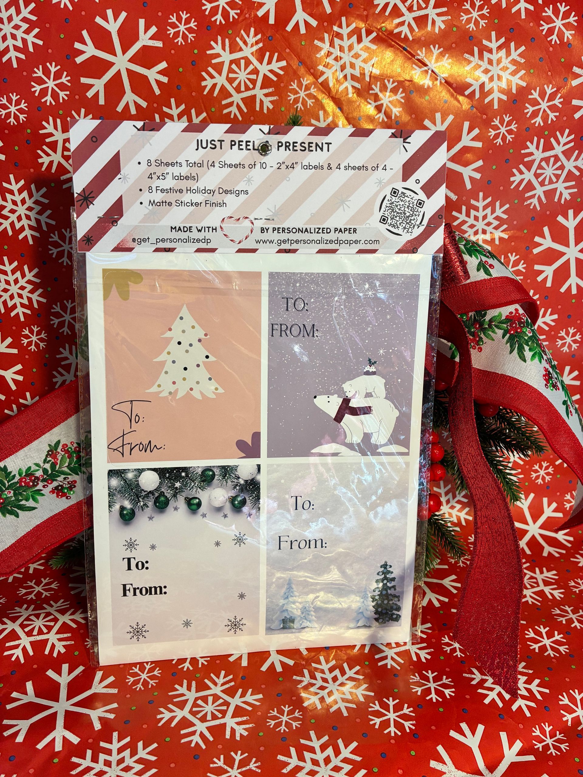 Holiday Gift Sticker Tag Set - 56 pack