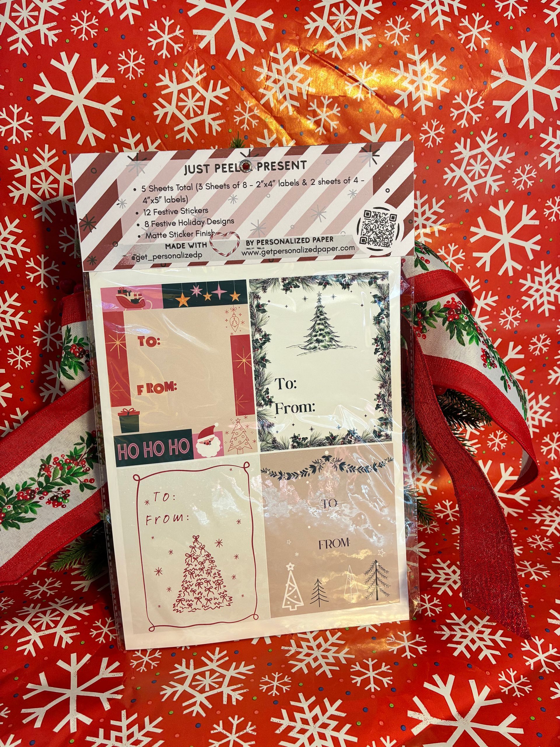 Holiday Gift Sticker Tag Set - 32 pack