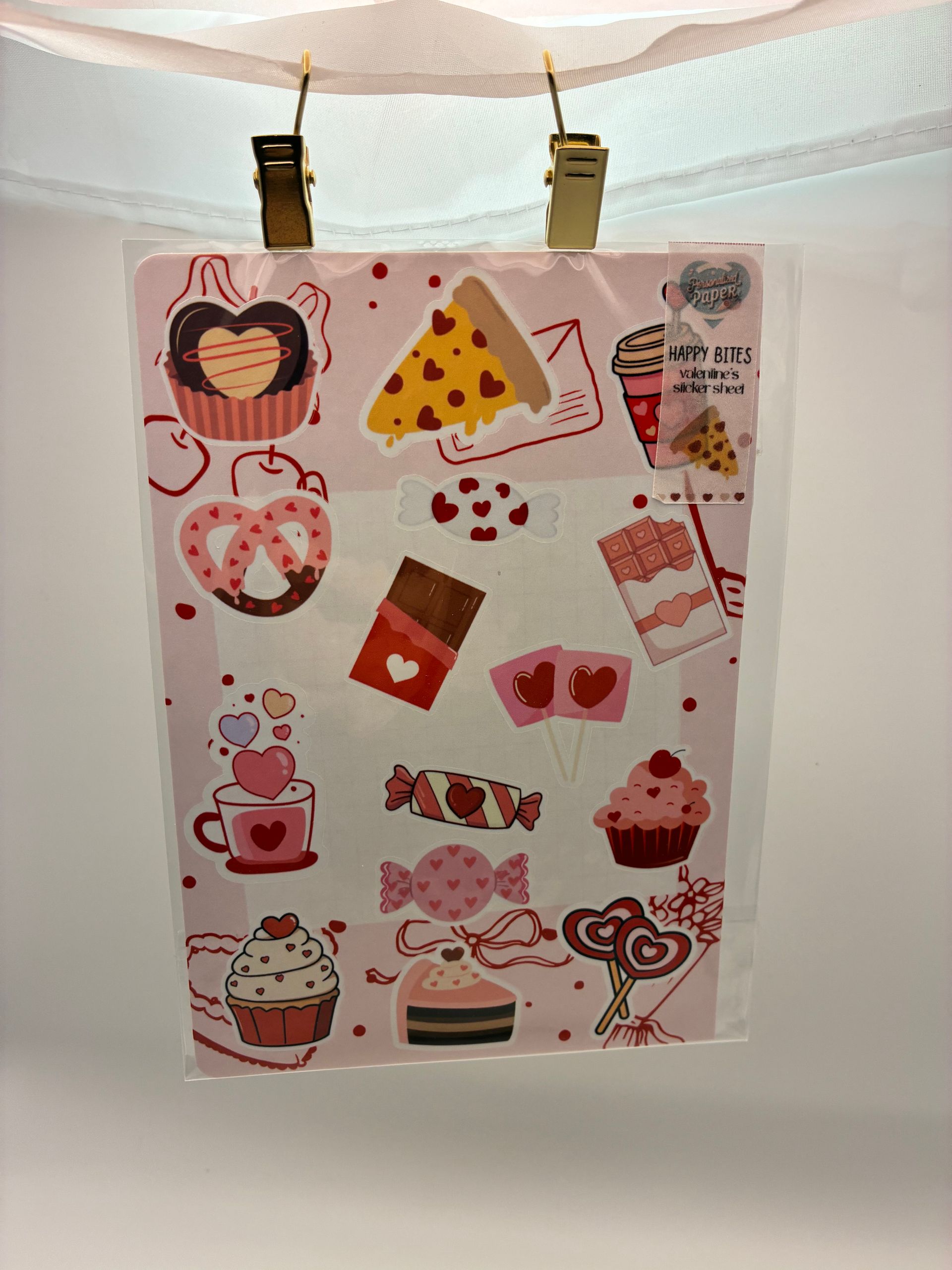 Happy Bites Valentine Sticker Sheet