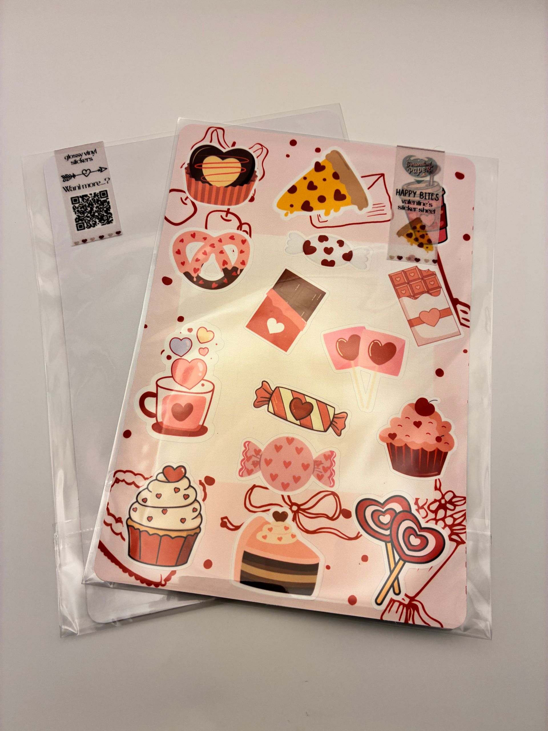 Happy Bites Valentine Sticker Sheet