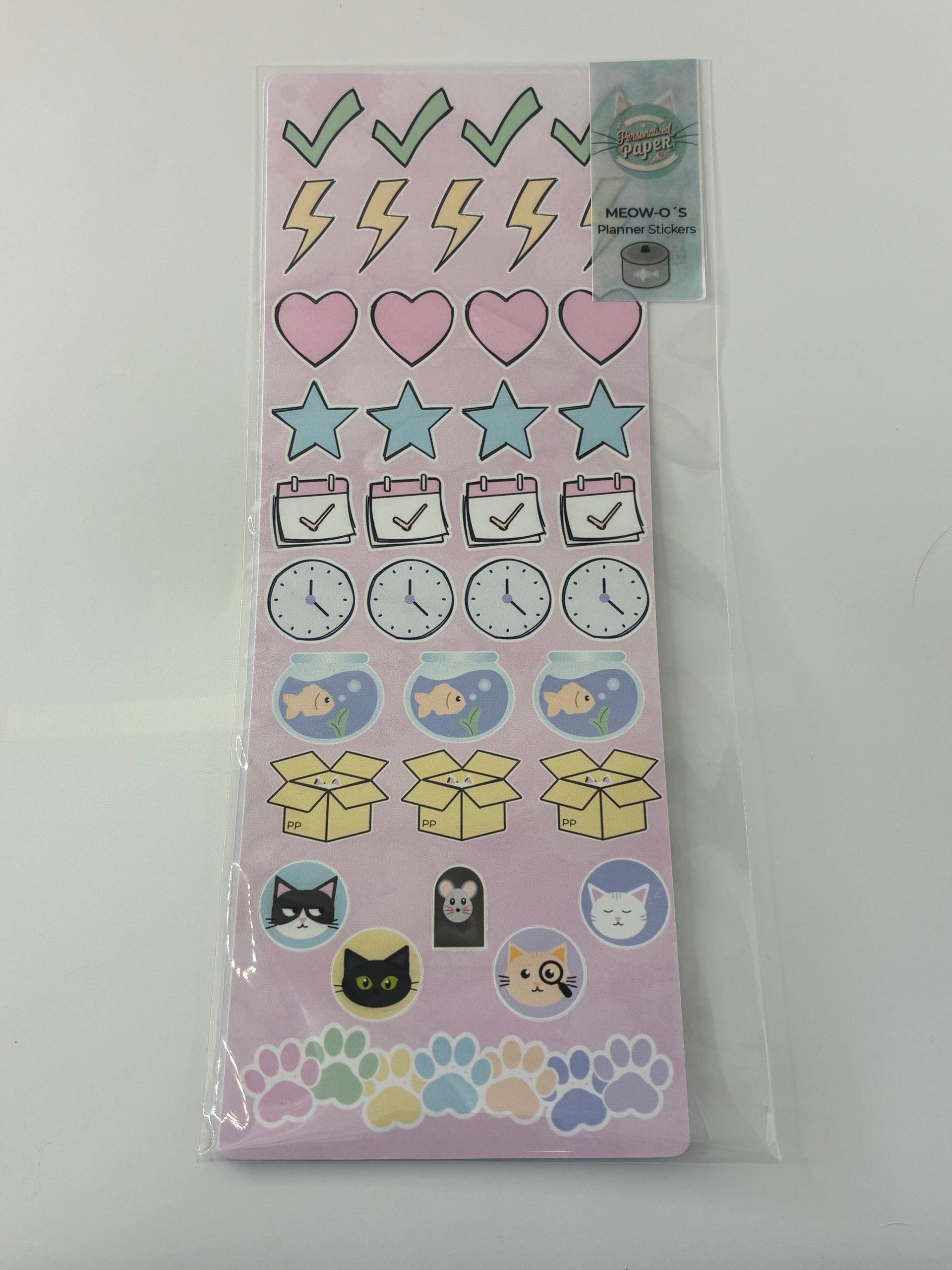Meow-O Cat Planner Stickers – Two-Sheet Matte Vinyl Sticker Set