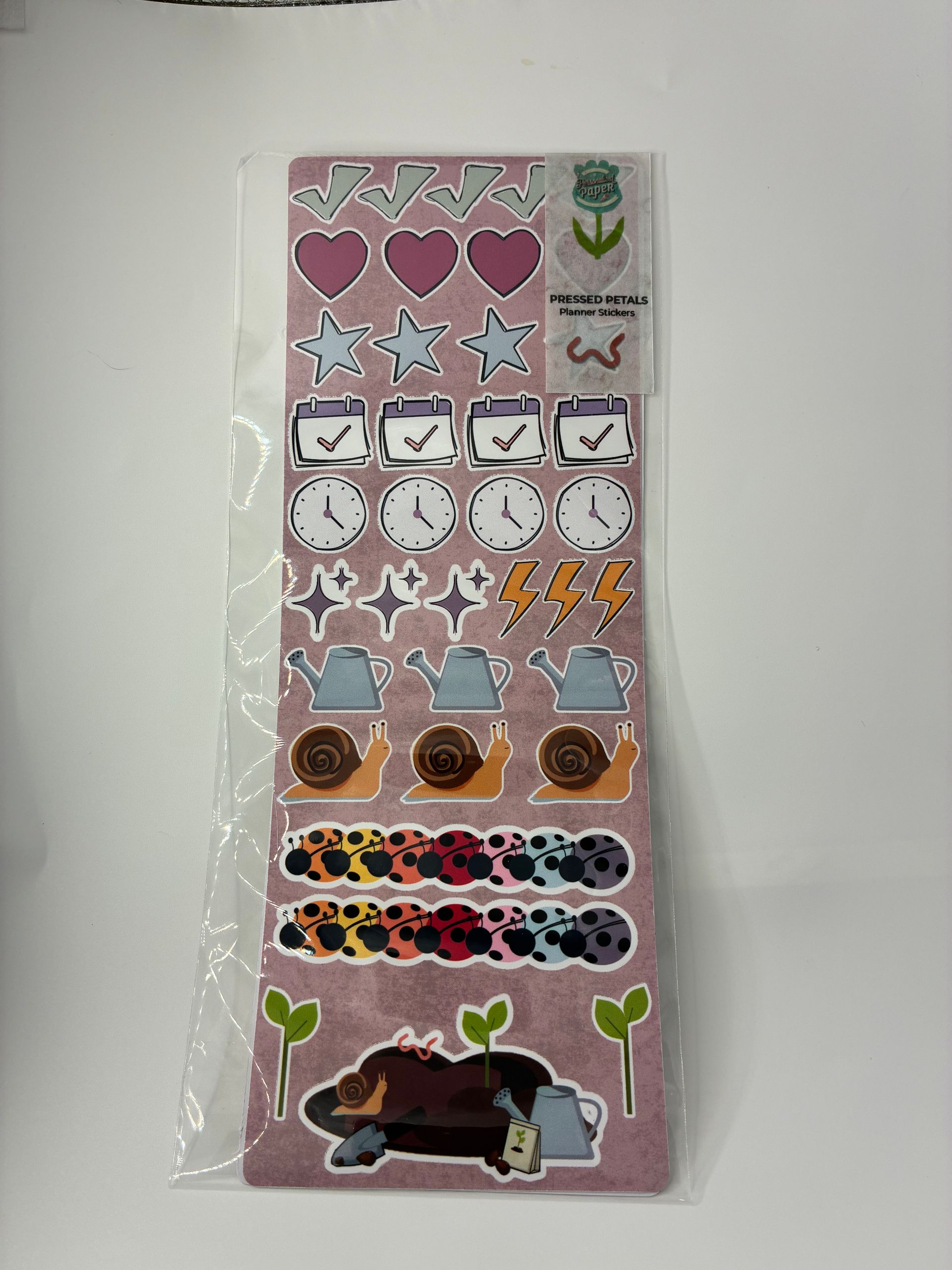 Pressed Petals Garden Planner Stickers – Two-Sheet Matte Vinyl Set
