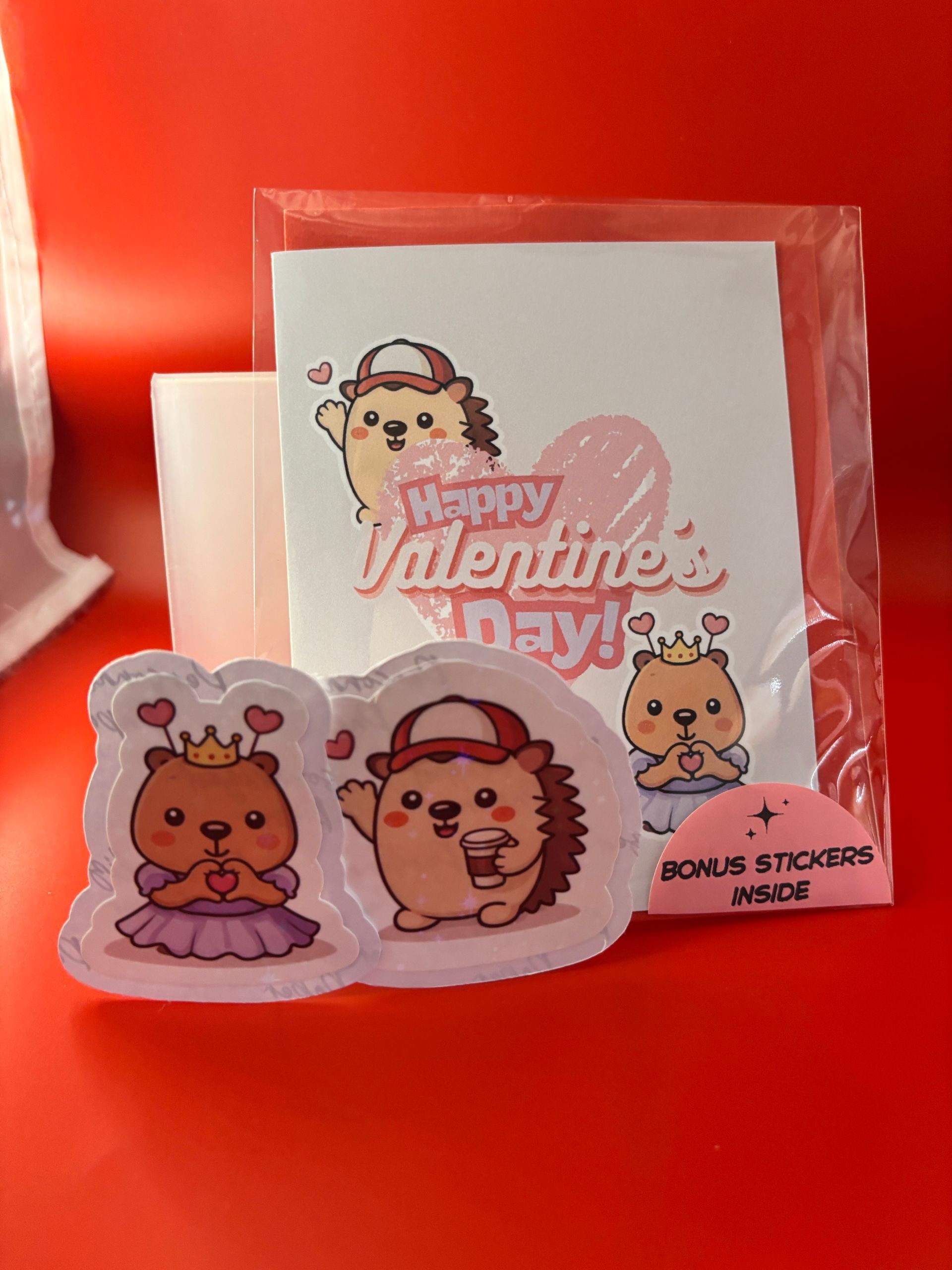 Sprocket & Jessie Valentine’s Day Card + Bonus Stickers