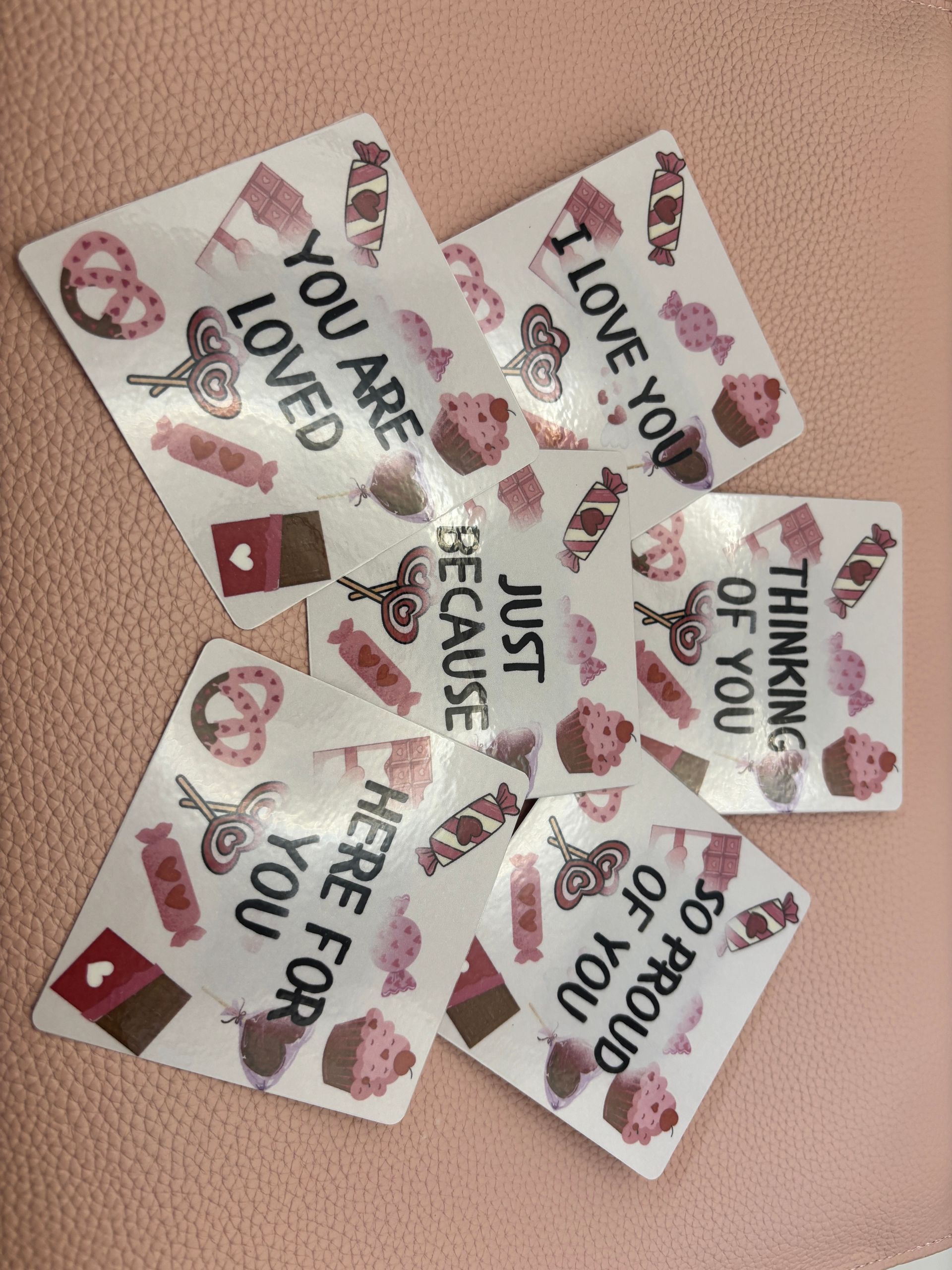 Mini Love Notes (12 Pack) | 3x3 Flat Cards- Candy