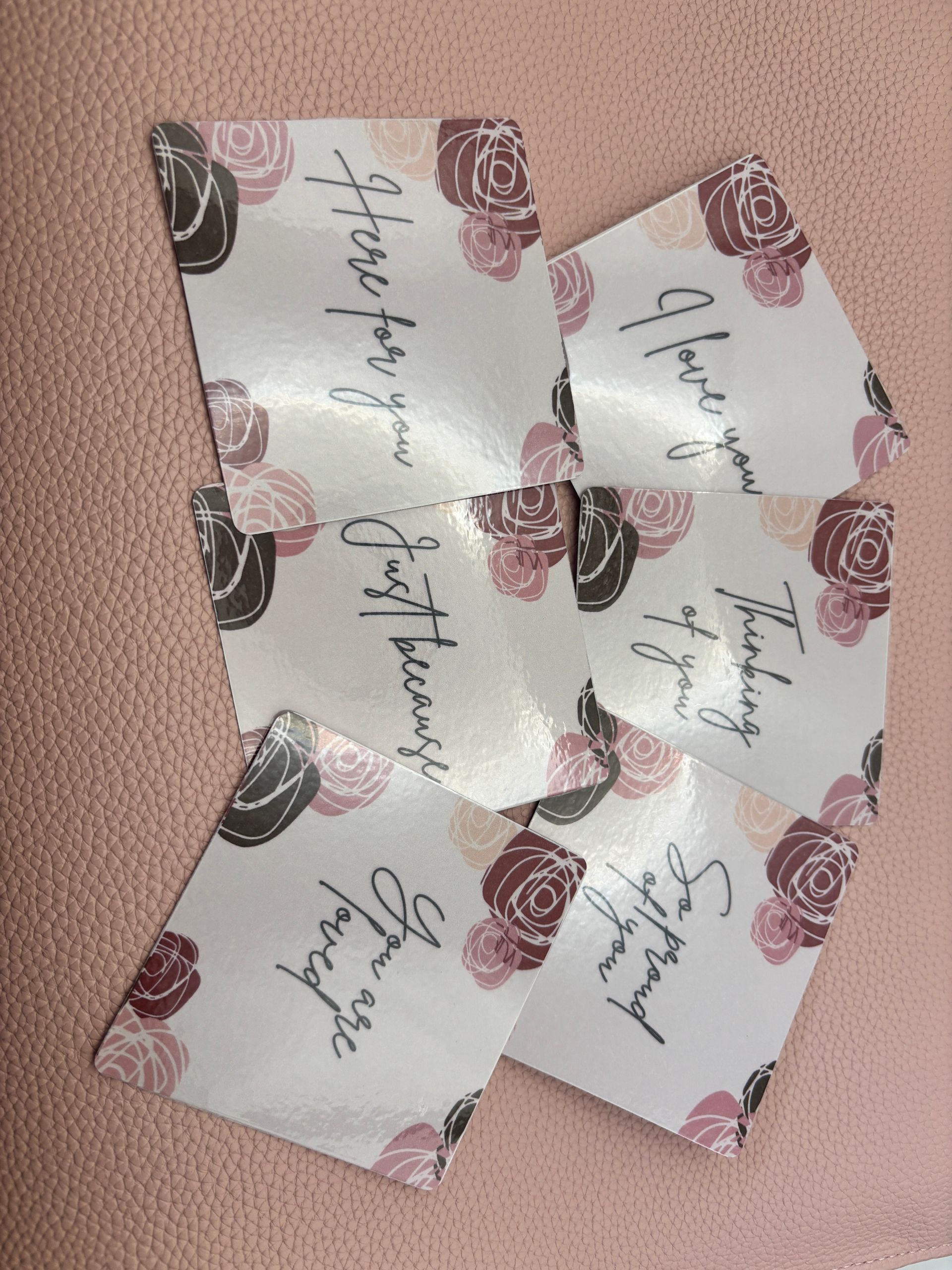 Mini Love Notes (12 Pack) | 3x3 Flat Cards- Roses