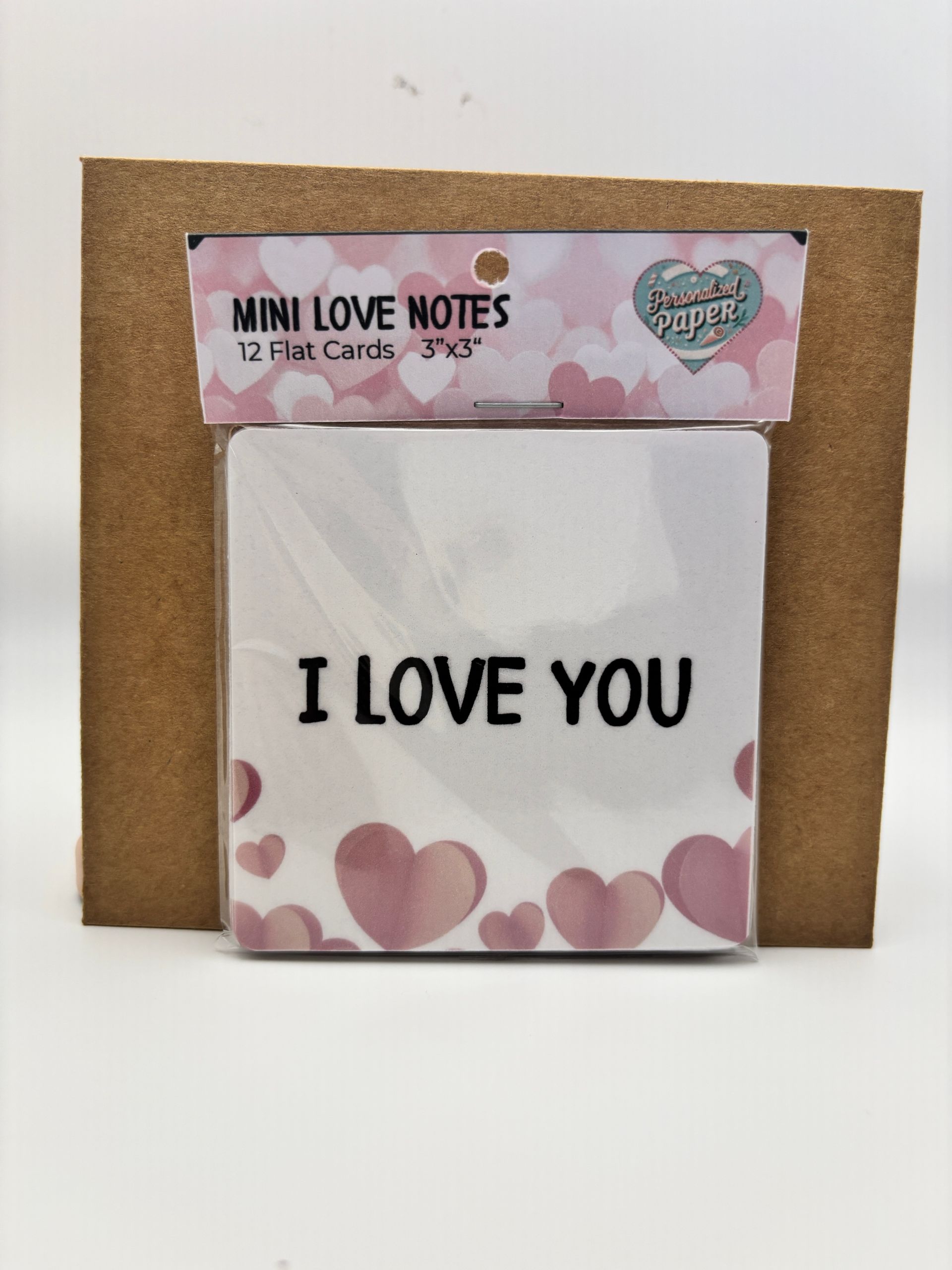 Mini Love Notes (12 Pack) | 3x3 Flat Cards- Hearts