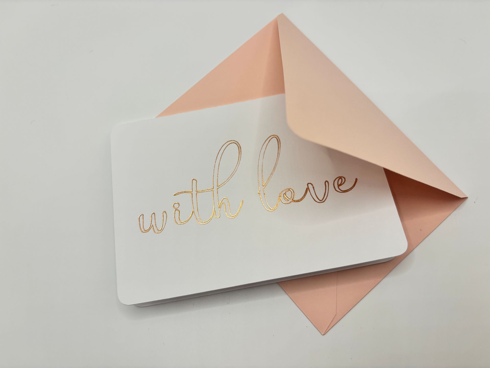 with love– Foiled Script A1 Greeting Card