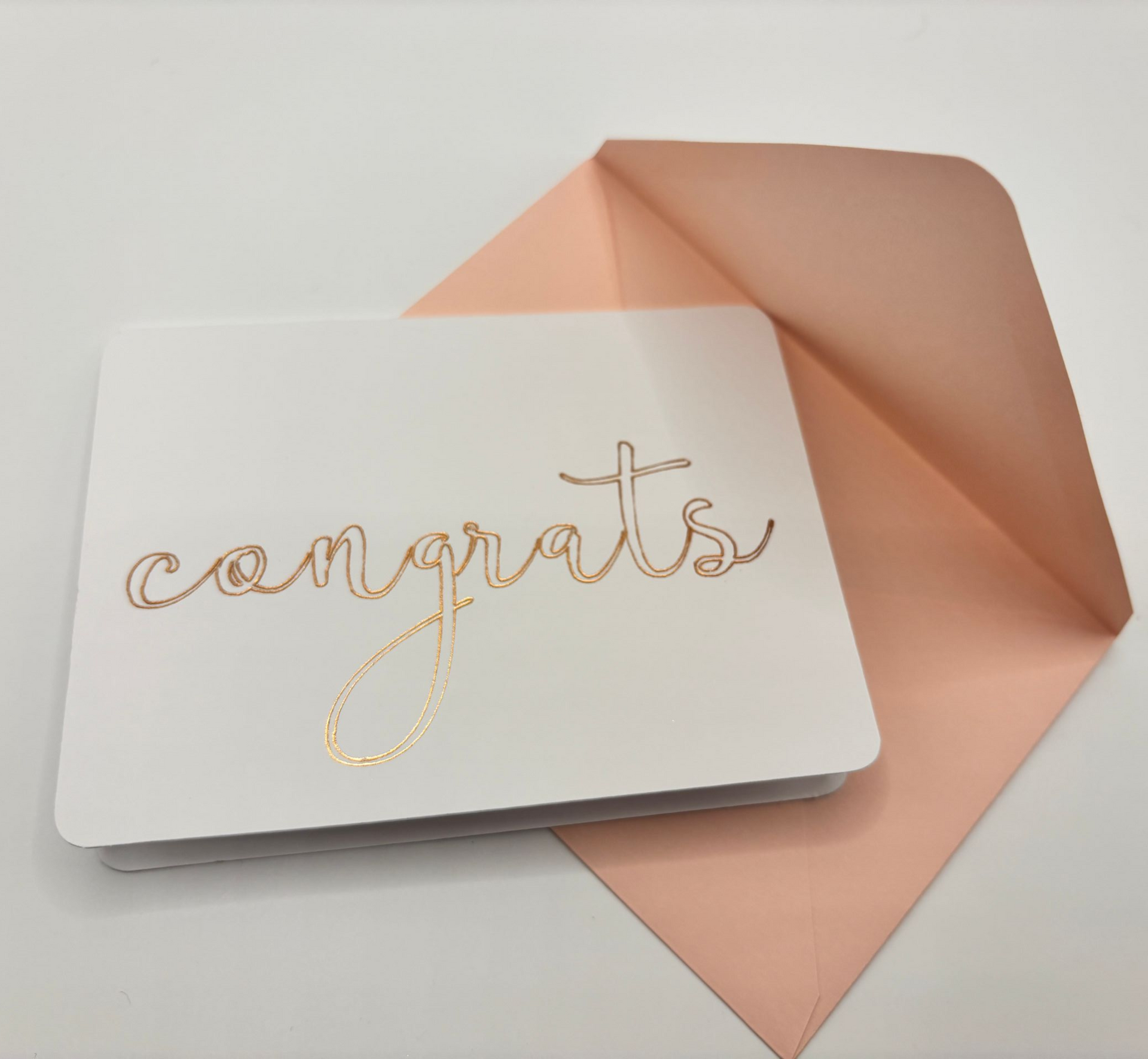 congrats– Foiled Script A1 Greeting Card