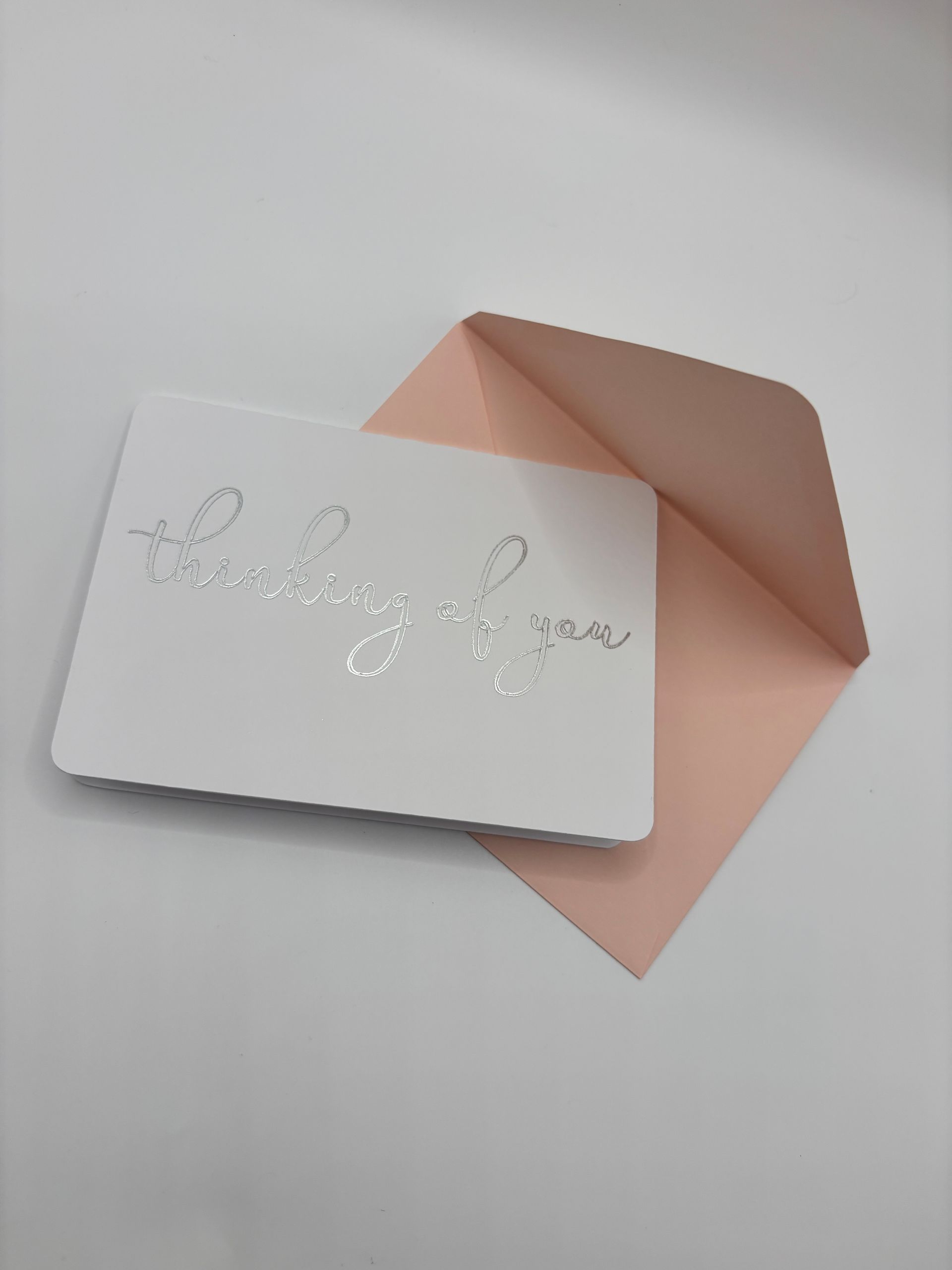 thinking of you– Foiled Script A1 Greeting Card