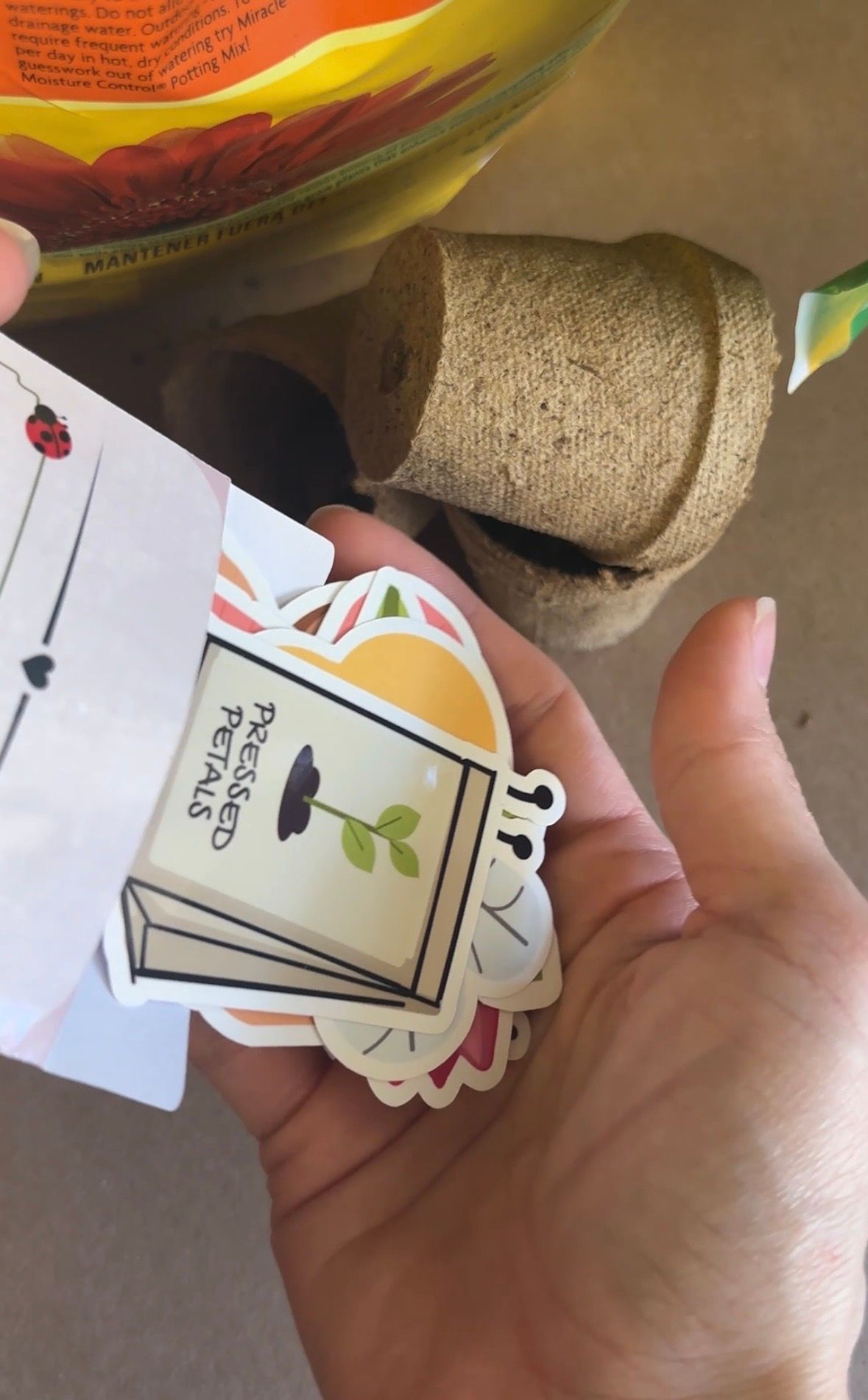 Pressed Petals Seed Packet Sticker Pack | 8 Premium Vinyl Die Cut Stickers