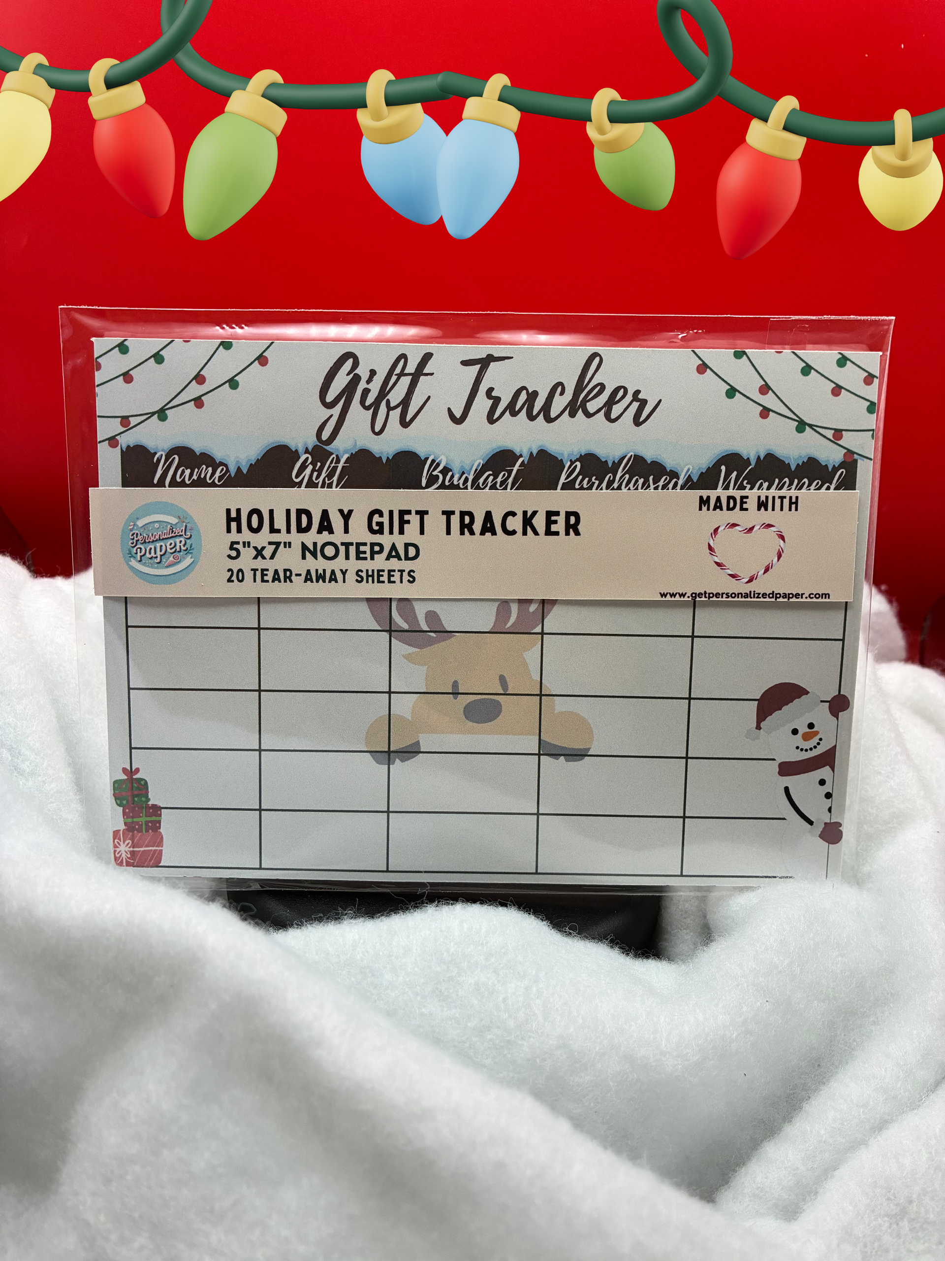 Holiday Gift Tracker Notepad