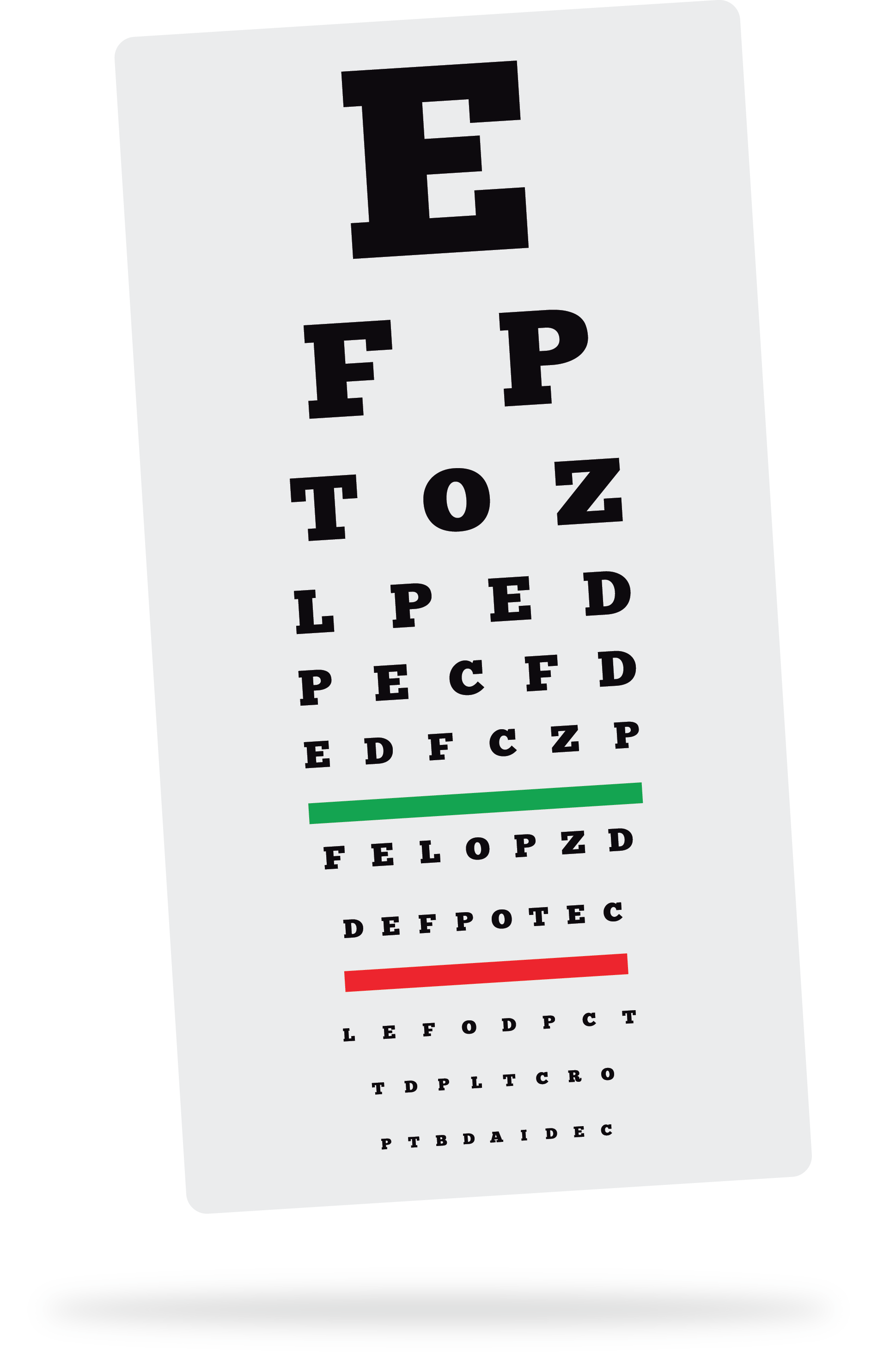Classic eye exmaination letter board