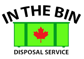 A logo for in the bin disposal service with a canadian flag