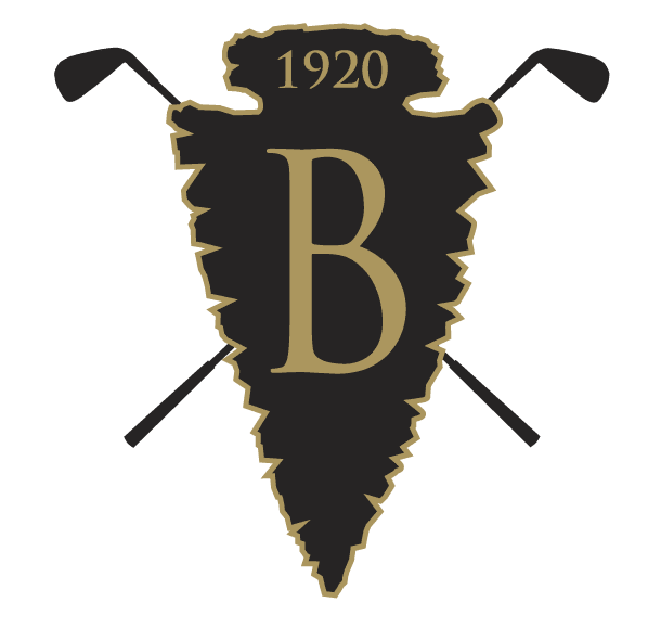 A black arrowhead emblem with the year 