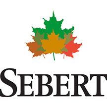 A logo featuring a colorful maple leaf icon composed of green, yellow, orange, and red layers, above the word SEBERT.