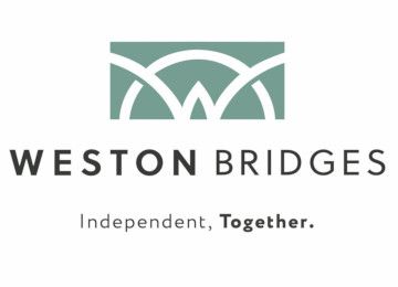 The Weston Bridges logo featuring a stylized white bridge graphic on sage green reading 
