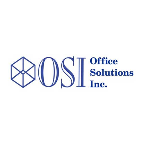 Logo for Office Solutions Inc. (OSI) featuring a blue hexagonal geometric icon next to the letters 