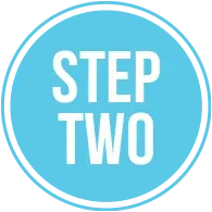 A light blue circle with a white border containing the bold, white, sans-serif text 