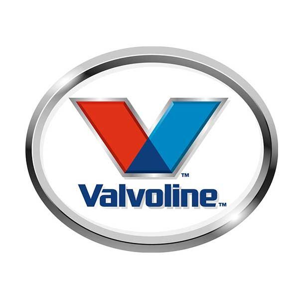 The Valvoline logo featuring a stylized red and blue 