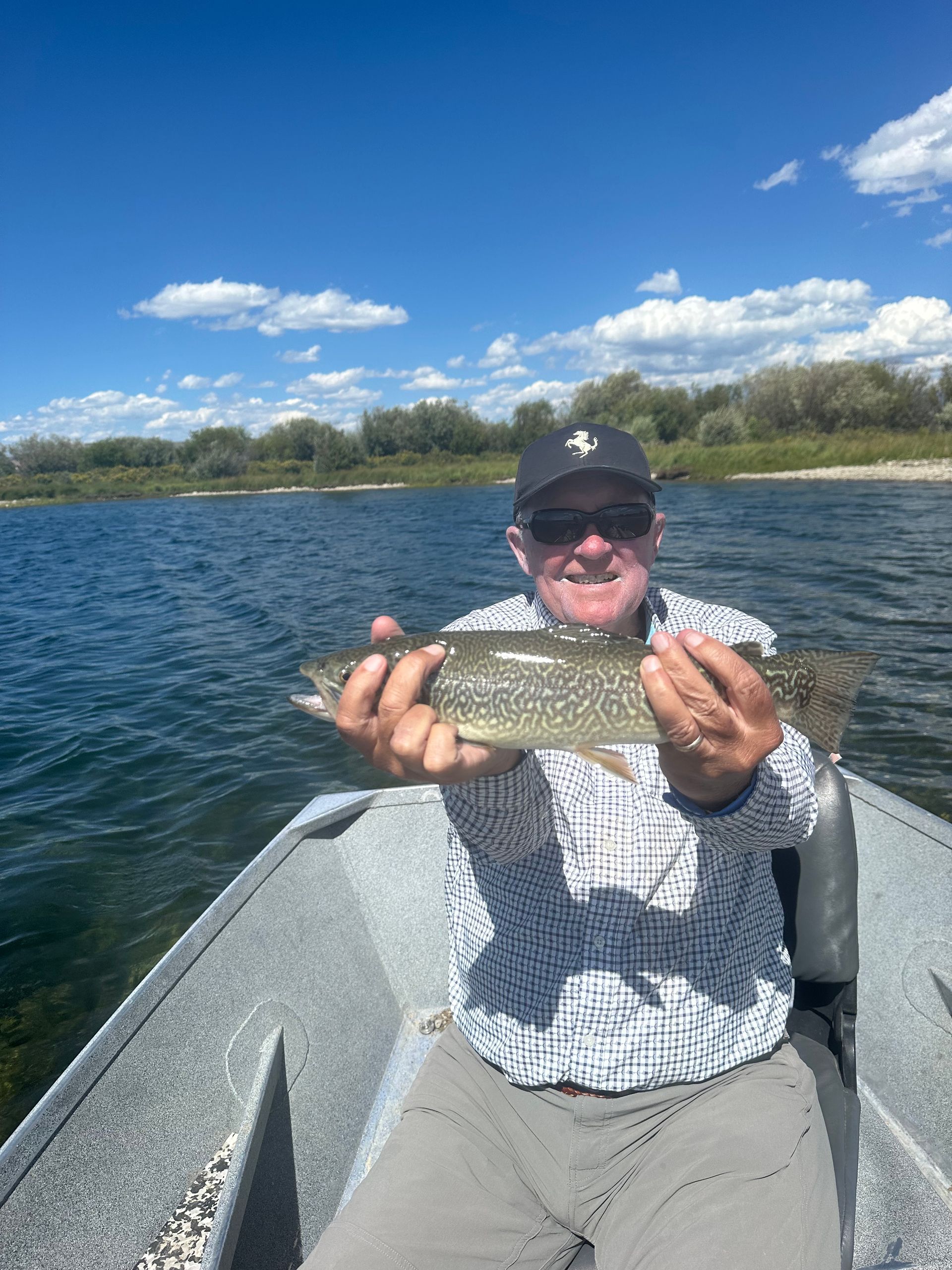 Tiger trout in the lake at Jemas Ranch in Daniel, Wyoming.