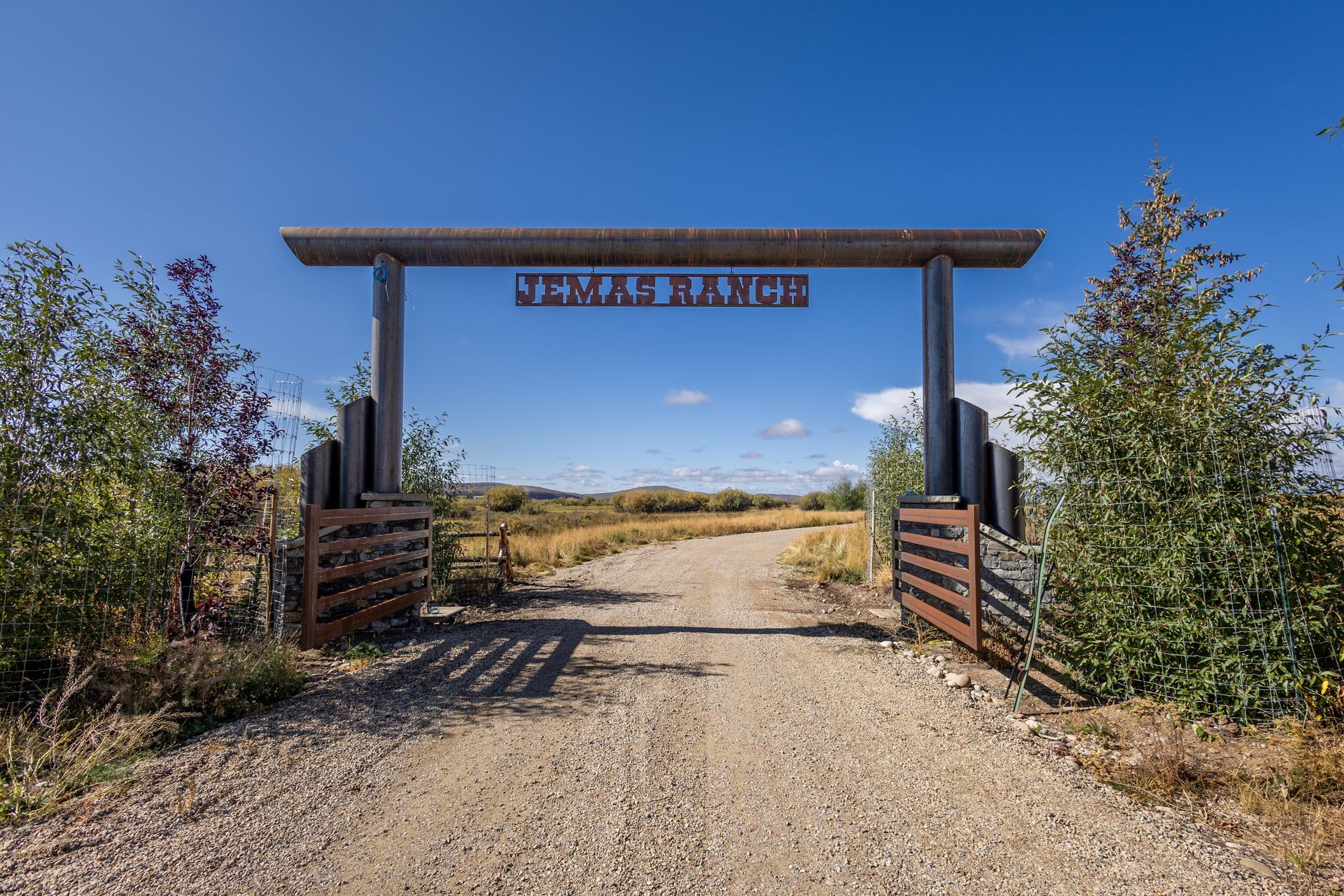 Jemas Ranch in Daniel, Wyoming entry sign.